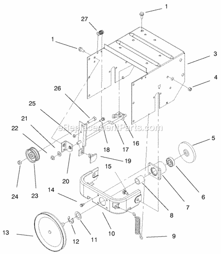 Traction Assembly Diagram and Parts List for 28230 000000001-000999999 - 2000 Lawn Boy Snow Blower